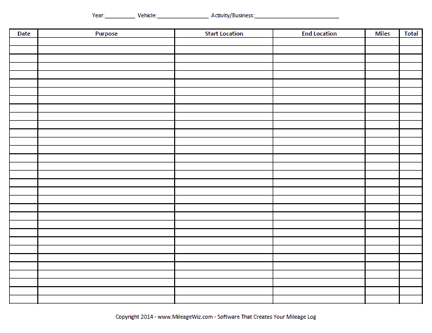 6  Mileage Form Templates Word Excel Templates