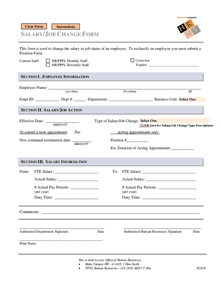 6 Employee Status Change Forms Word Excel Templates