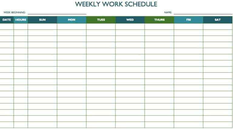 4+ Work Schedule Templates - Word Excel Templates