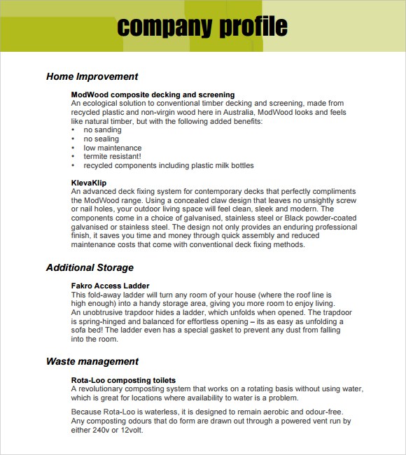 23 Company Profile Templates Word PDFs Word Excel Templates