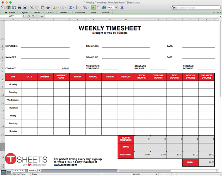 Timesheet Templates - Word Excel Templates