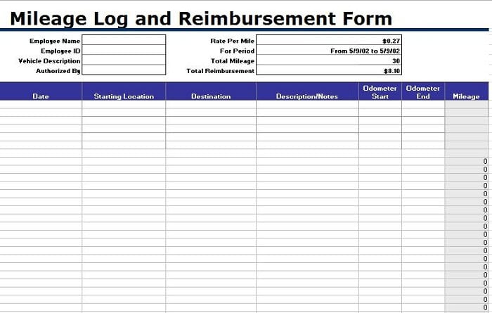 6+ Mileage Form Templates - Word Excel Templates