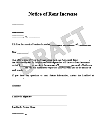 5+ Notice Of Rent Increase Form Templates - Word Excel Templates