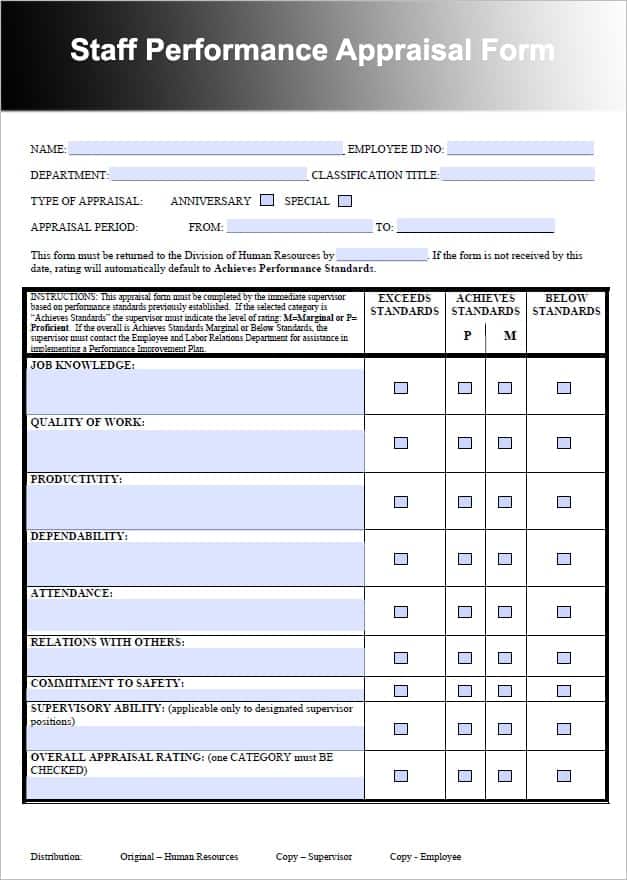 Free 4 Employee Performance Appraisal Form Templates In Pdf Vrogue