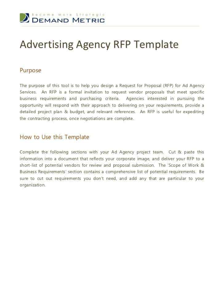 5  RFP Digital Marketing Templates Word Excel Templates