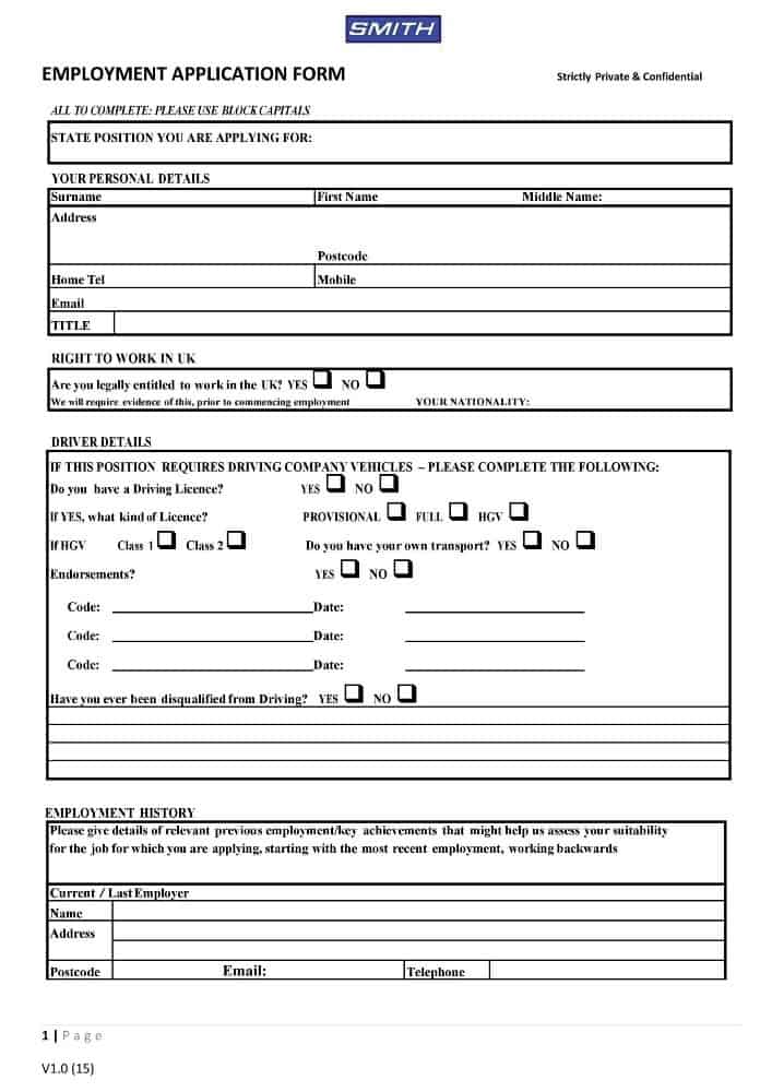 12+ Free Job Application Form Templates Word Excel Templates