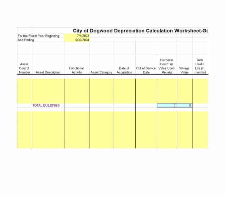 13 Depreciation Schedule Templates Free Word Excel Templates 4607